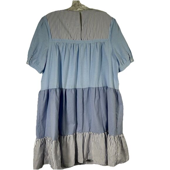 Tuckernuck Pomander Place Quinn Dress XL Blue White Colorblock Preppy Boho NEW - Picture 9 of 15